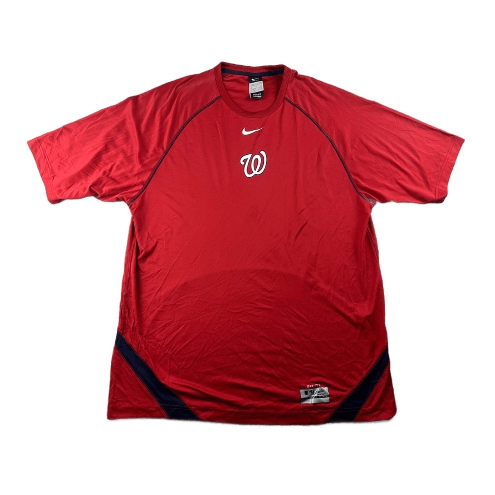 Nike MLB Jersey Men XL Red Authentic Collection Batting Practice Loose Baseball